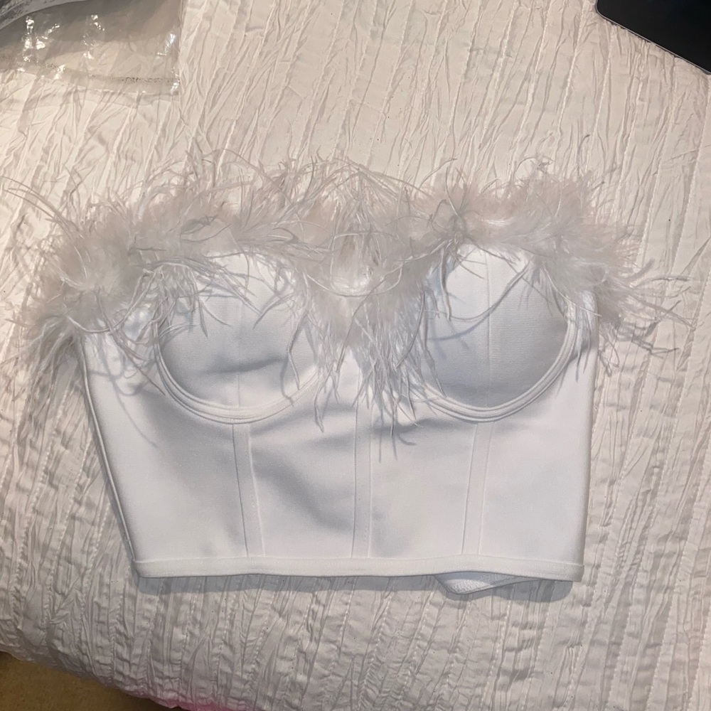 Revolve Superdown Ramona Bustier Top in White